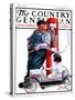 "Pedal Car at Gas Pump," Country Gentleman Cover, June 9, 1923-F. Lowenheim-Stretched Canvas