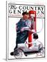 "Pedal Car at Gas Pump," Country Gentleman Cover, June 9, 1923-F. Lowenheim-Stretched Canvas