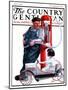 "Pedal Car at Gas Pump," Country Gentleman Cover, June 9, 1923-F. Lowenheim-Mounted Giclee Print