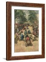 Pedal Car Race, Bologna-Achille Beltrame-Framed Art Print