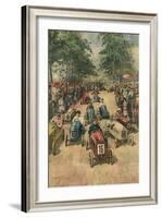 Pedal Car Race, Bologna-Achille Beltrame-Framed Art Print