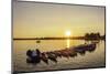 Pedalos at Firlej Lake at sunset, Lublin Voivodeship, Poland-Karol Kozlowski-Mounted Photographic Print