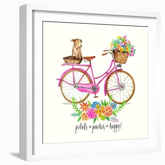 Pedals + Pooches-Jin Jing-Framed Art Print