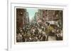 Peddlers in Old New York Street-null-Framed Premium Giclee Print