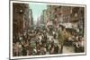 Peddlers in Old New York Street-null-Mounted Art Print