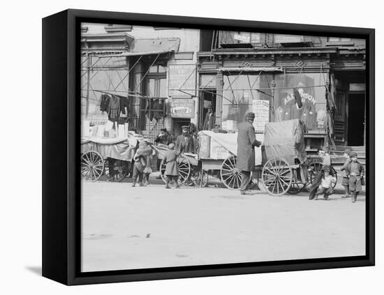 Peddlers on Hester Street-null-Framed Stretched Canvas