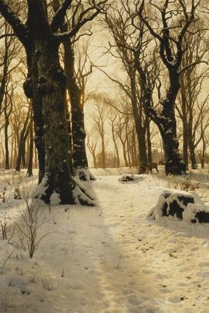 A Wooded Winter Landscape with Deer, 1912