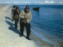 Summer Evening on the Skagen Southern Beach with Anna Ancher and Marie Kroyer, 1893-Peder Severin Kroyer-Framed Stretched Canvas