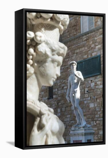 Pedestal of Perseus, the David, by Michelangelo-Nico Tondini-Framed Stretched Canvas