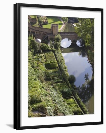 Pedestrian Bridge and Alzette River-Franz-Marc Frei-Framed Photographic Print