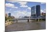 Pedestrian bridge and downtown skyline, Grand Rapids, Michigan, USA-Randa Bishop-Mounted Photographic Print