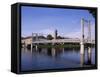 Pedestrian Bridge over River Ness, Inverness, Highland Region, Scotland, United Kingdom, Europe-Patrick Dieudonne-Framed Stretched Canvas