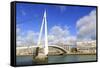 Pedestrian Bridge over the Commerce Basin, Le Havre, Normandy, France, Europe-Richard Cummins-Framed Stretched Canvas