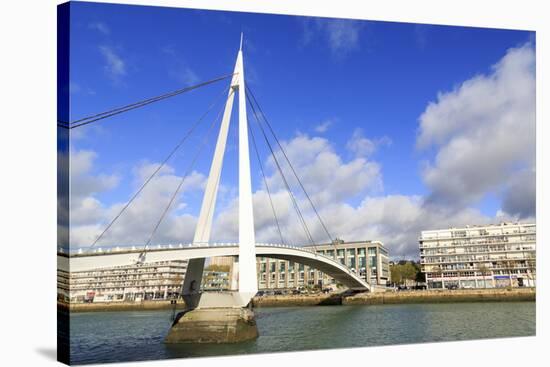 Pedestrian Bridge over the Commerce Basin, Le Havre, Normandy, France, Europe-Richard Cummins-Stretched Canvas