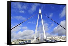 Pedestrian Bridge over the Commerce Basin, Le Havre, Normandy, France, Europe-Richard Cummins-Framed Stretched Canvas