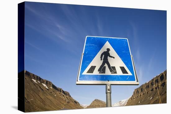 Pedestrian Crossing in Longyearbyen-Paul Souders-Stretched Canvas