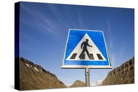 Pedestrian Crossing in Longyearbyen-Paul Souders-Stretched Canvas