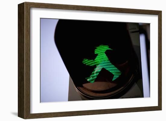 Pedestrian Road Crossing Berlin, Germany-Felipe Rodriguez-Framed Photographic Print