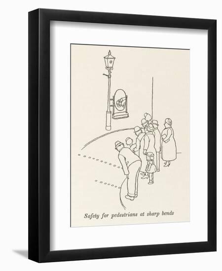 Pedestrian Safety-William Heath Robinson-Framed Art Print