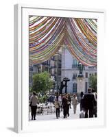 Pedestrian Street with Decorations, Puerta Del Sol, Madrid, Spain-Jeremy Bright-Framed Photographic Print