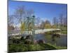 Pedestrian Suspension Bridge Over River Severn, the Quarry Park, Shrewsbury, Shropshire-Peter Barritt-Mounted Premium Photographic Print