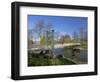 Pedestrian Suspension Bridge Over River Severn, the Quarry Park, Shrewsbury, Shropshire-Peter Barritt-Framed Photographic Print