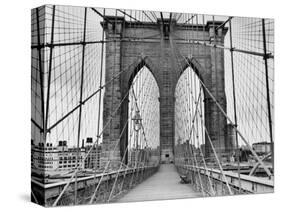 Pedestrian Walkway on the Brooklyn Bridge-Bettmann-Stretched Canvas