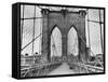 Pedestrian Walkway on the Brooklyn Bridge-Bettmann-Framed Stretched Canvas