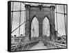 Pedestrian Walkway on the Brooklyn Bridge-Bettmann-Framed Stretched Canvas