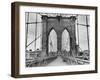 Pedestrian Walkway on the Brooklyn Bridge-Bettmann-Framed Premium Photographic Print