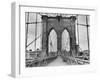 Pedestrian Walkway on the Brooklyn Bridge-Bettmann-Framed Premium Photographic Print