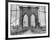 Pedestrian Walkway on the Brooklyn Bridge-Bettmann-Framed Photographic Print