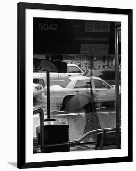 Pedestrians and Traffic Make Their Way Across 56th Street-null-Framed Photographic Print