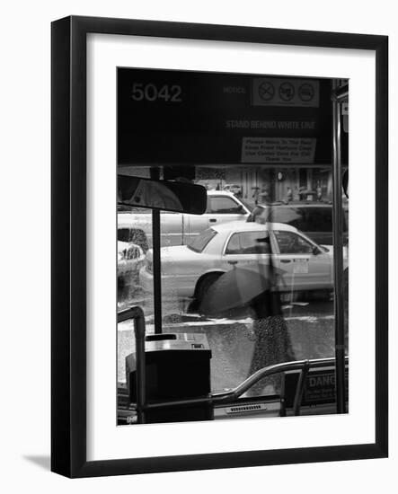 Pedestrians and Traffic Make Their Way Across 56th Street-null-Framed Photographic Print