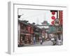 Pedestrians and Traffic on Shanghai Old Street, Remnant of a Bygone Age, Fuxing, Shanghai, China, A-Amanda Hall-Framed Photographic Print