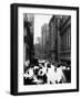 Pedestrians and Traffic on Wall Street in Front of the New York Stock Exchange-null-Framed Photographic Print