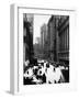 Pedestrians and Traffic on Wall Street in Front of the New York Stock Exchange-null-Framed Photographic Print