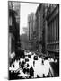 Pedestrians and Traffic on Wall Street in Front of the New York Stock Exchange-null-Mounted Photographic Print