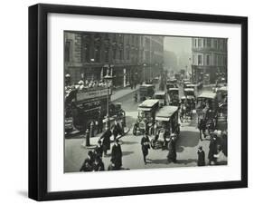 Pedestrians and Traffic, Victoria Street, London, April 1912-null-Framed Premium Photographic Print