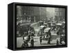 Pedestrians and Traffic, Victoria Street, London, April 1912-null-Framed Stretched Canvas