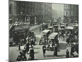 Pedestrians and Traffic, Victoria Street, London, April 1912-null-Mounted Photographic Print