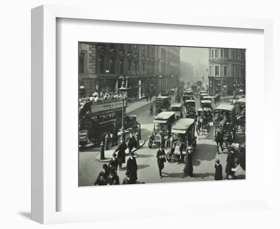 Pedestrians and Traffic, Victoria Street, London, April 1912-null-Framed Photographic Print