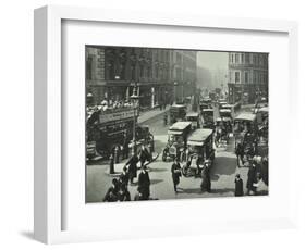 Pedestrians and Traffic, Victoria Street, London, April 1912-null-Framed Photographic Print