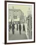 Pedestrians and Tram Sign Outside Waterloo Station, Lambeth, London, 1929-null-Framed Photographic Print