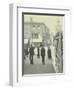 Pedestrians and Tram Sign Outside Waterloo Station, Lambeth, London, 1929-null-Framed Photographic Print