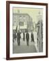 Pedestrians and Tram Sign Outside Waterloo Station, Lambeth, London, 1929-null-Framed Photographic Print