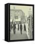 Pedestrians and Tram Sign Outside Waterloo Station, Lambeth, London, 1929-null-Framed Stretched Canvas