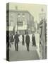 Pedestrians and Tram Sign Outside Waterloo Station, Lambeth, London, 1929-null-Stretched Canvas