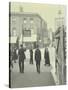 Pedestrians and Tram Sign Outside Waterloo Station, Lambeth, London, 1929-null-Stretched Canvas