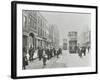 Pedestrians and Trams in Commercial Street, Stepney, London, 1907-null-Framed Photographic Print